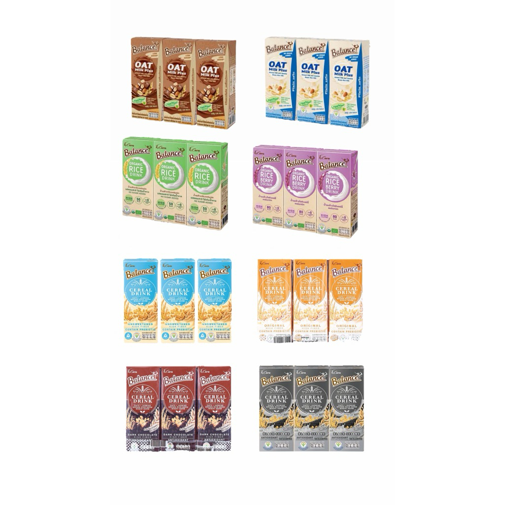 Balance Milk&Cereal Drink บาลานซ์มีทั้งนมโอ๊ตและซีเรียลดริ้ง 180mlแพค3