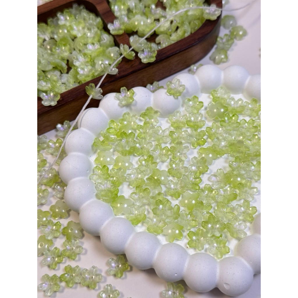 ลูกปัดแก้วดอกไม้ 5Petals ขนาด12มิล(10ชิ้น)Diy