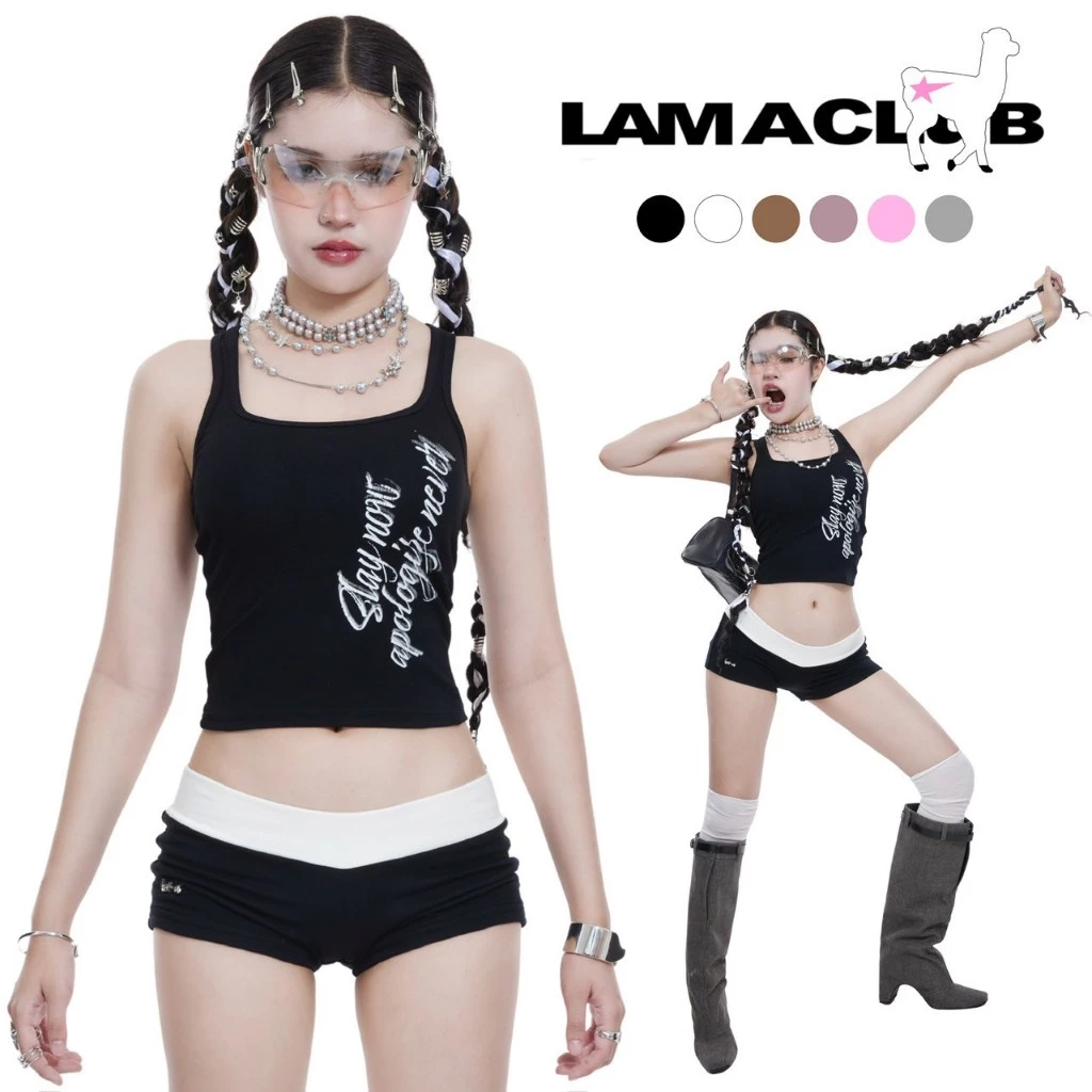 TANK IT UP เสื้อกล้าม LAMA สกีนลายเซ็กซี่ดีไซน์เข้ารูปทรงกระชับพอดีตัว ผ้ายืดนิ่ม สัมผัสสบาย