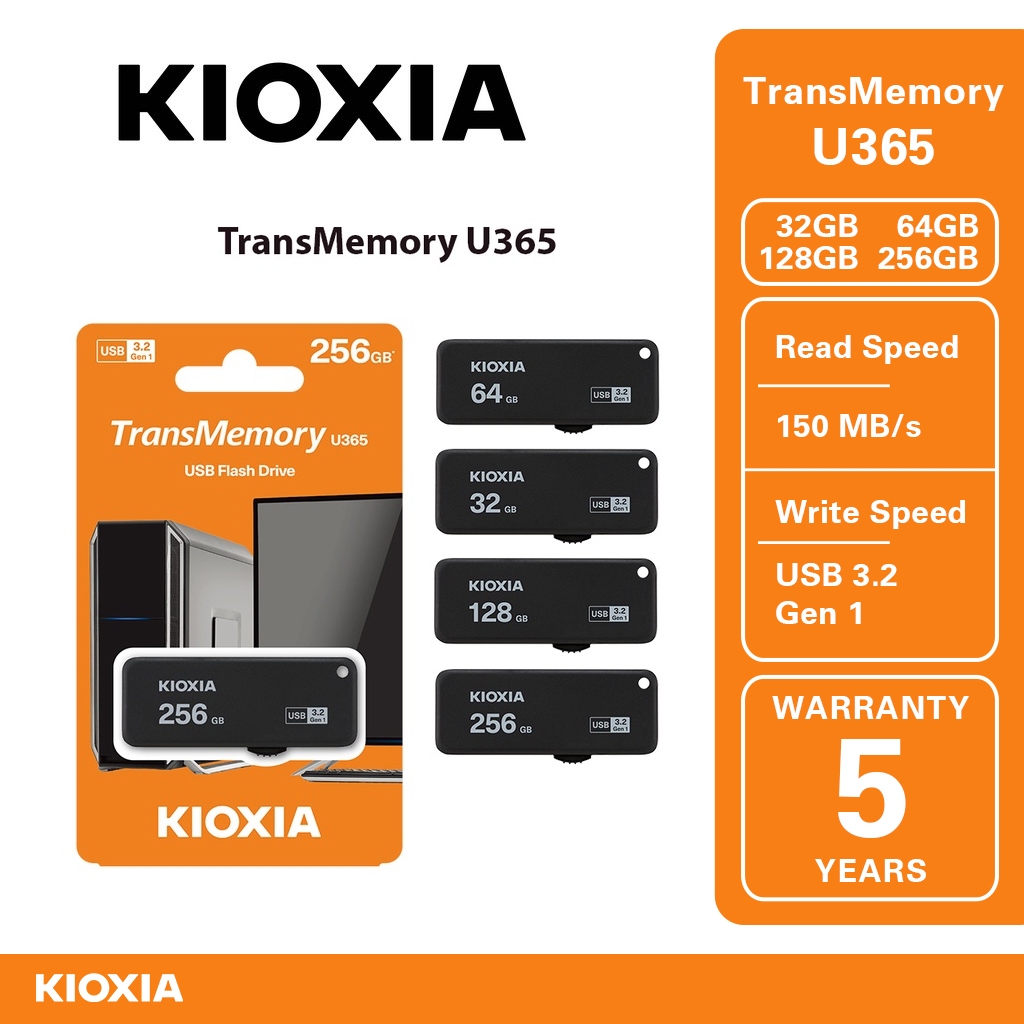Kioxia transmemory u365 high-speed USB 3.2 flash drive-128GB/256GB/64GB