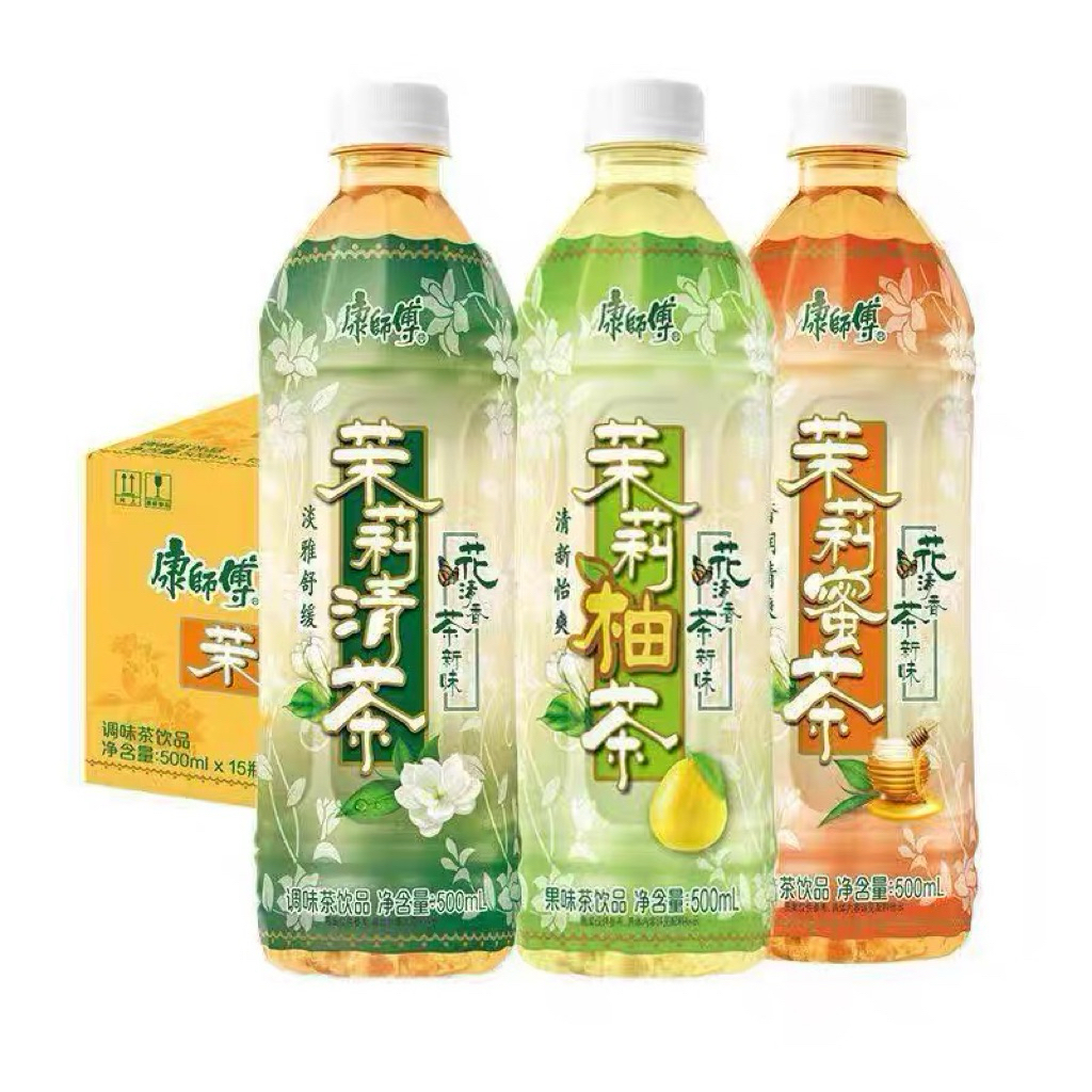 ชามะลิน้ำผึ้ง ชาเขียวมะลิ ยกลัง 15ขวด（康师傅 茉莉花茶 、1件15瓶）500ml*15 เครื่อมดื่ม ชา มะลิ น้ำผึ้ง ชาเขียว