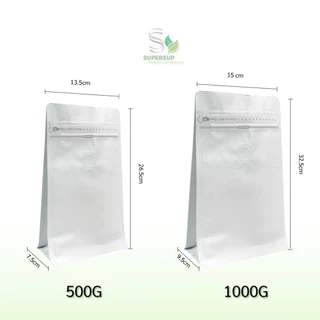 [50ชิ้น] ถุงกาแฟมีวาล์ว ถุงฟอยล์บรรจุเมล็ดกาแฟ Cube Coffee Bag 500g / 1000g ถุงเปล่าแพ็คเกจจิ้งกาแฟ