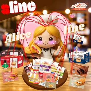 ขนมเปี๊ยะไส้ถั่วไข่เค็ม ถั่วฟัก Alice อลิซ เบเกอรี่ 1กล่อง12ชิ้น ชิ้นละ 35 กรัม