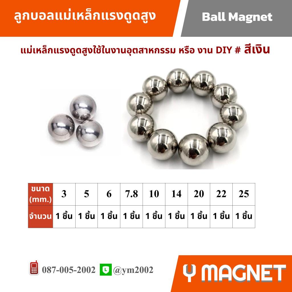 แม่เหล็กลูกบอลแรงสูง  นีโอไดเมียม Ball จำนวน  1 ชิ้น