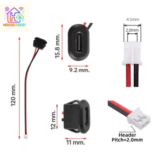 USB Type C พร้อมหัว Connector Pitch 2.0mm(เมีย)