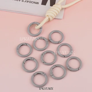 ส่งด่วน ส่งไวห่วงพวงกุญแจโลหะชุบสี ขนาด23มม.แพ็ค10ชิ้น ทรงกลม ห่วงล็อคสปริง สำหรับทำพวงกุญแจ อะไหล่