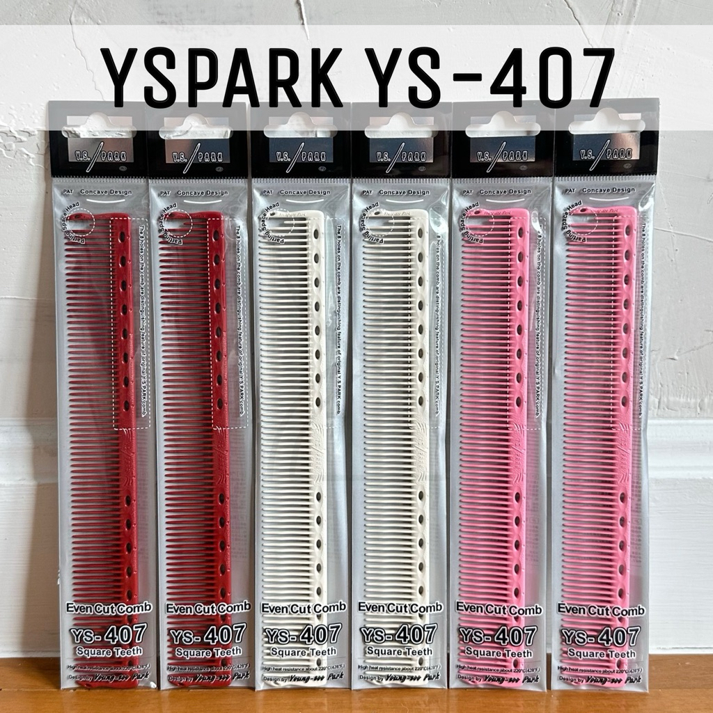 (พร้อมส่ง/ของญี่ปุ่นแท้)YS Park YS-407 Even Fine Tooth Cutting Comb หวีตัด ซอย แบ่งผมมีฟันแบนยาวเล็กน้อย ระยะห่างเท่ากัน