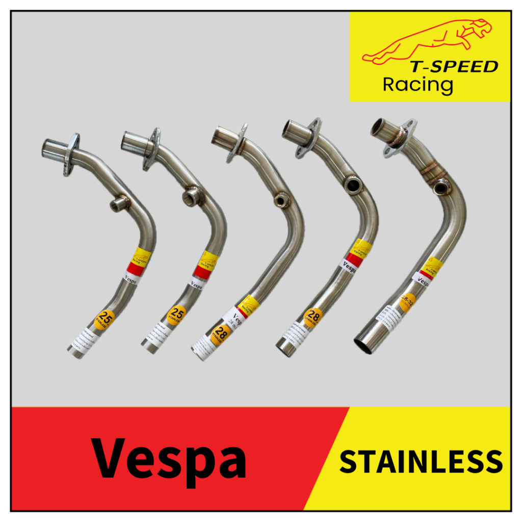 คอท่อ VESPA สแตนเลส (Stainless) Size 25/ 28 /28-32 m.m. เซนเซอร์เล็ก(12m.m)/ใหญ่(16m.m.) แถมตัวสวม