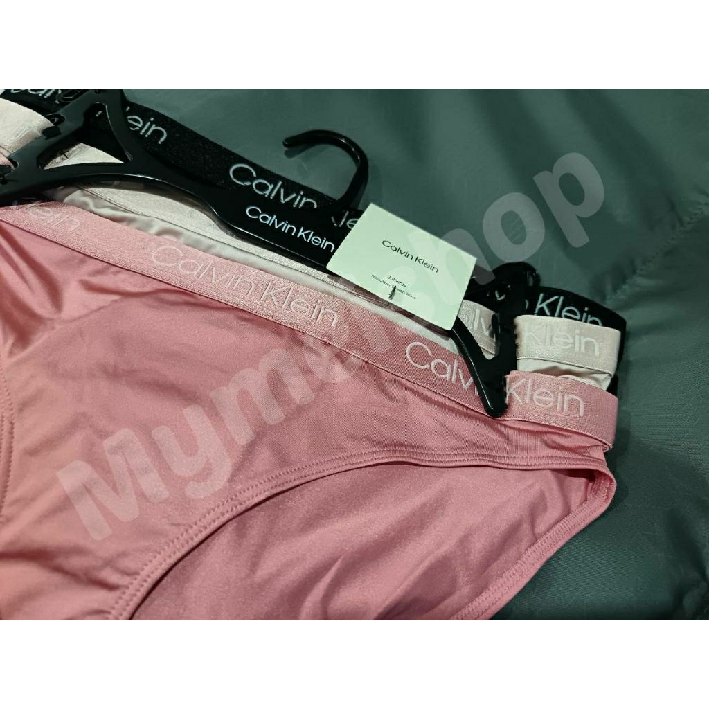 กางเกงในผู้หญิง Calvin Klein ของแท้ USA Bikini Microfiber Stretch Shine USA pack 3 กางเกงใน CK กางเก