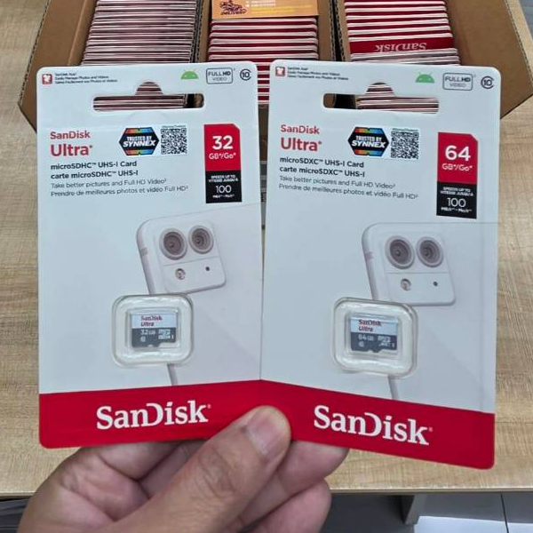 SanDisk -ของเเท้ MicroSD ความเร็ว #100MB/S ความจุ 32GB / 64GB Class10 (SDSQUNR-032G-GN3MN, SDSQUNR-0