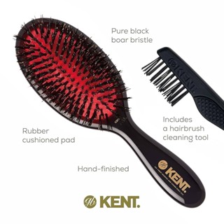 KENT Classic Shine Pure Black Bristle Hairbrush แปรงขนหมูป่า…