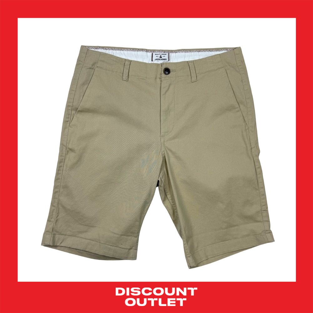 Discount Outlet กางเกงขาสั้นชาย สีพื้น 4กระเป๋า ผ้าคอตต้อน 100%