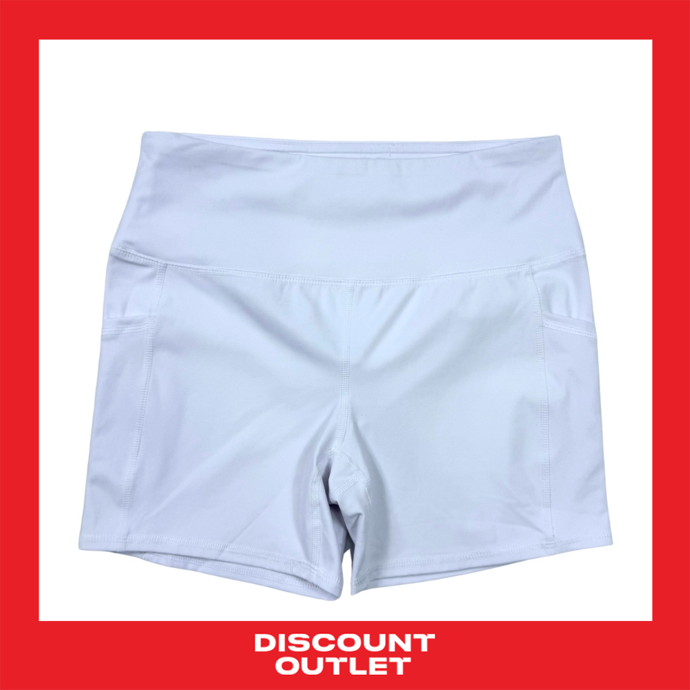 Discount Outlet กางเกงแอโรบิคขาสั้น สีพื้นกระเป๋าข้าง