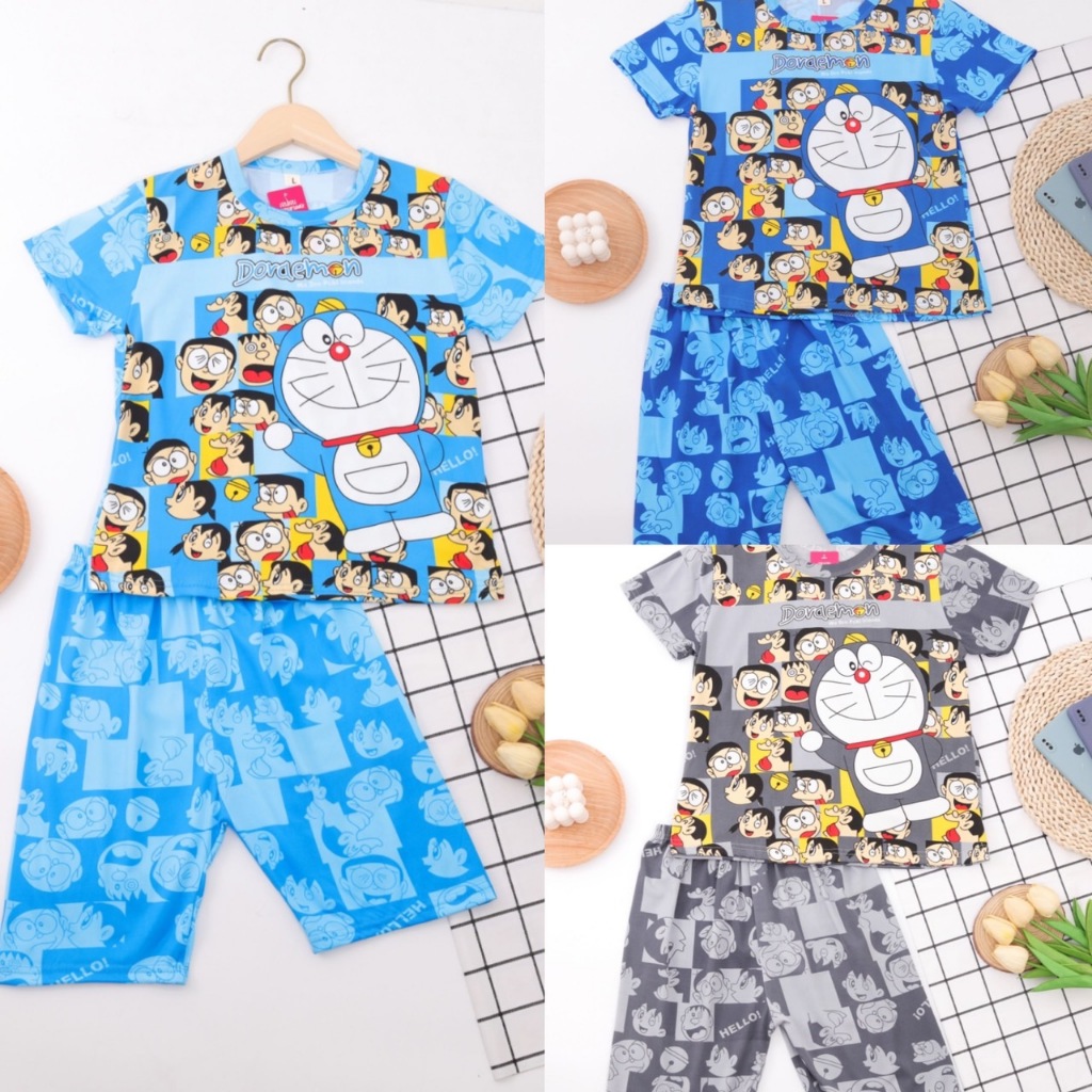 C.สส#ชุดนอนเด็กโต. แขนสั้น ขา3ส่วน.4-11ขวบ S.M.L.XL (ดูไซส์ตามน้ำหนัก)