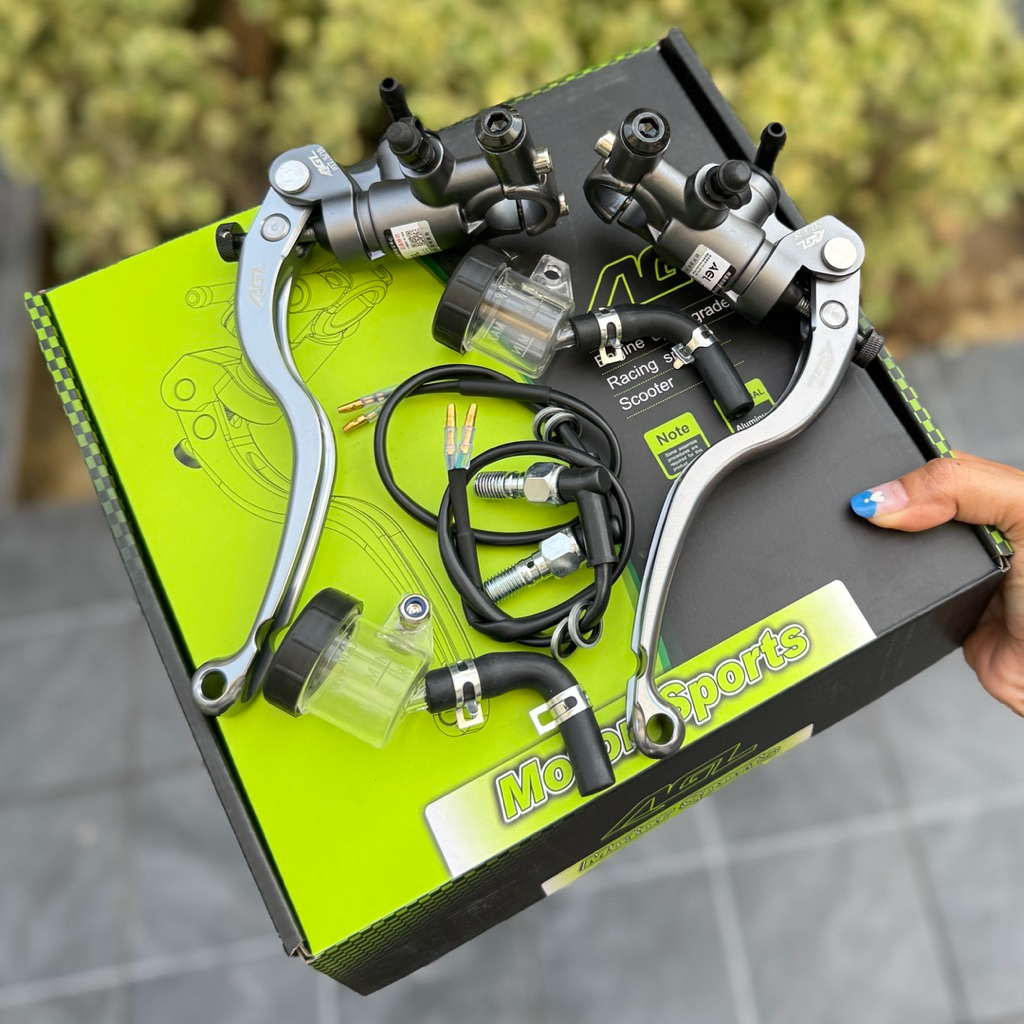 ปั้มAGL เบอร์ 17.5 มิล ปั้มคู่ ทั้ง2ฝั่ง อุปกรณ์ครบ ใส่ Pcx160 Nmax Xmax Forza Drone รถไฟฟ้า