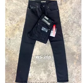 กางเกงยีนส์ขาเดฟ -ยืด สีดำ WS-208