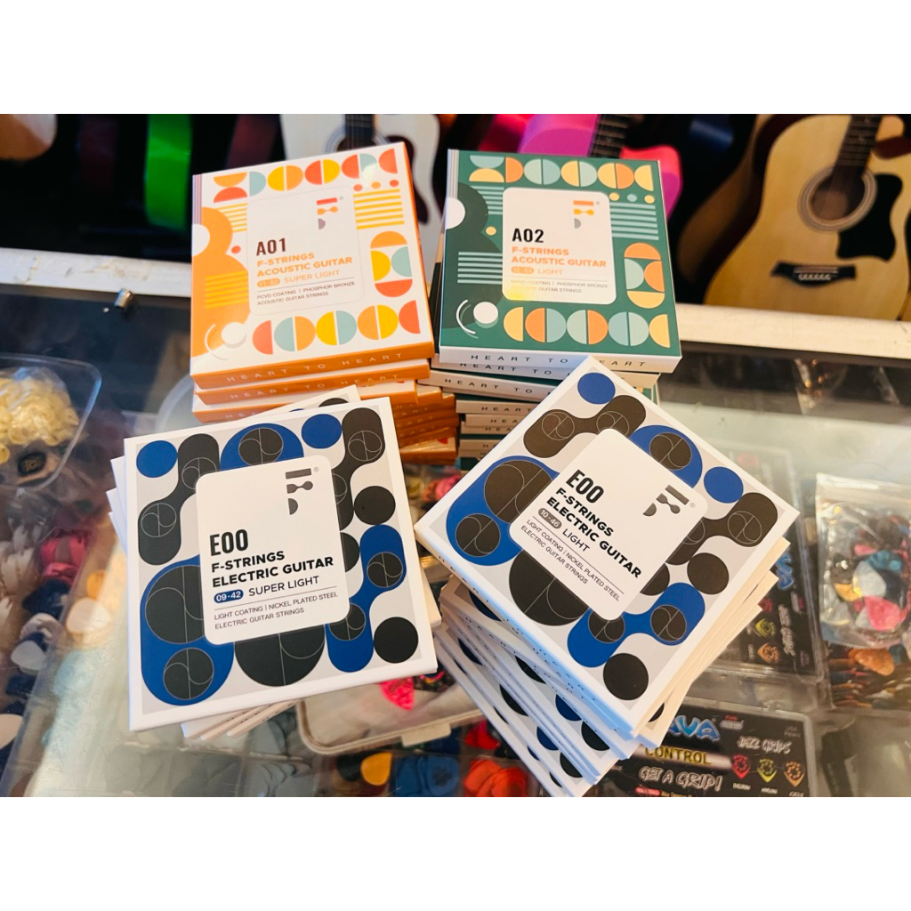 F-Strings สายกีตาร์โปร่ง👉🏿สายกีตาร์ไฟฟ้า เคลือบกันสนิม เกรด Premiumใช้งานได้นานกว่าสายธรรมดา 4เท่าในราคาเบาเบาคุณต้องลอง - รูปที่ 2