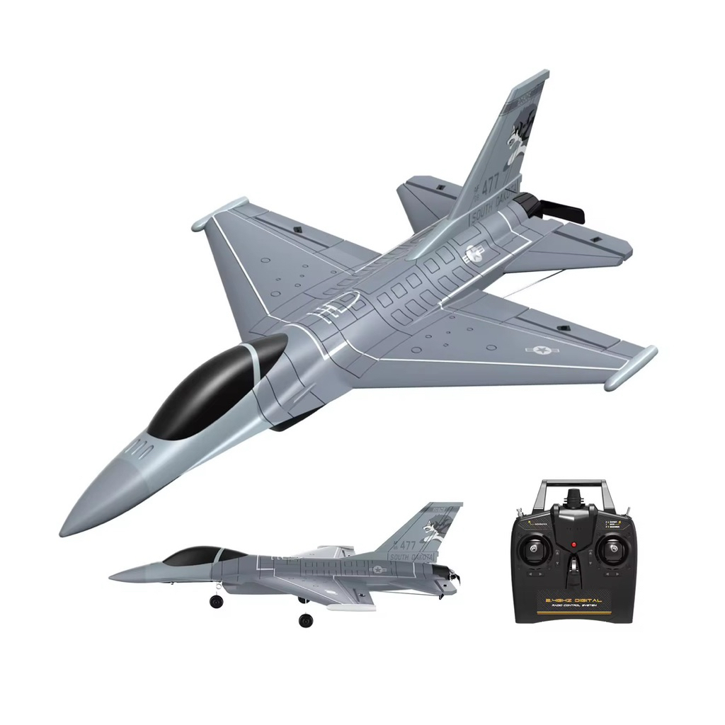 เครื่องบินบังคับวิทยุVOLANTEX RC F16 Falcon 4CH 2.4GHz รีโมท6Axis 374mm มีไจโรระบบไฟฟ้าแบตเตอรี่ชาร์