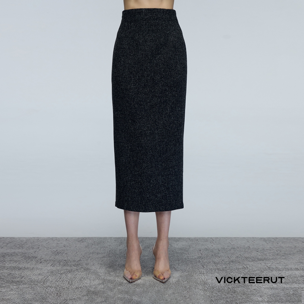 VICKTEERUT Re-Edition Tweed Pencil Skirt กระโปรงสอบ ผ้าทวีด