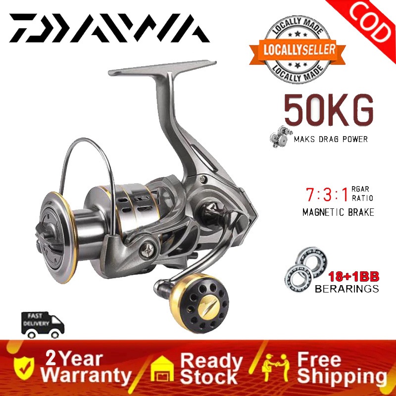 daiwa รอกตกปลาแบบหมุน, สปูลโลหะ อัตราทดเกียร์ ลูกปืน รอกตกปลาคาร์พ ถ้วยสายโลหะ, อุปกรณ์ตกปลาทะเล