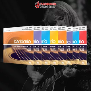 ซื้อ 3 ชุดลดเพิ่มอีก 2% สายกีต้าร์โปร่ง D'Addario Phosphor Bronze - Acoustic Guitar String เต่าแดง