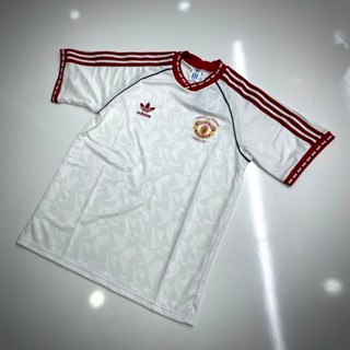 ADIDAS MANCHESTER UNITED 1991 AWAY RETRO JERSEY สีขาว/แดง แข…