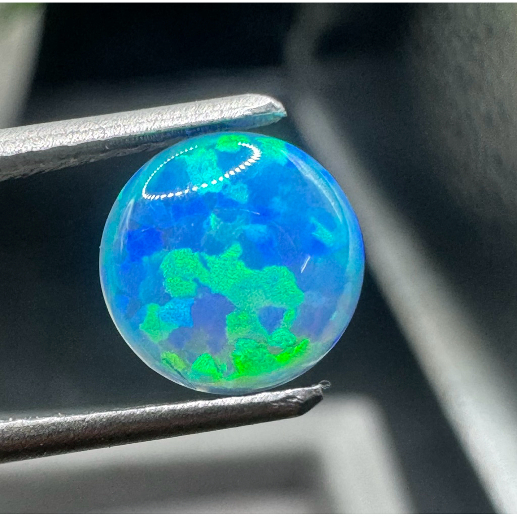 Blue -white Opal 3mm SHAPE  Synthetic Opal Synthetic Opal LAB MADE OPAL round BLUE -white  1PCS