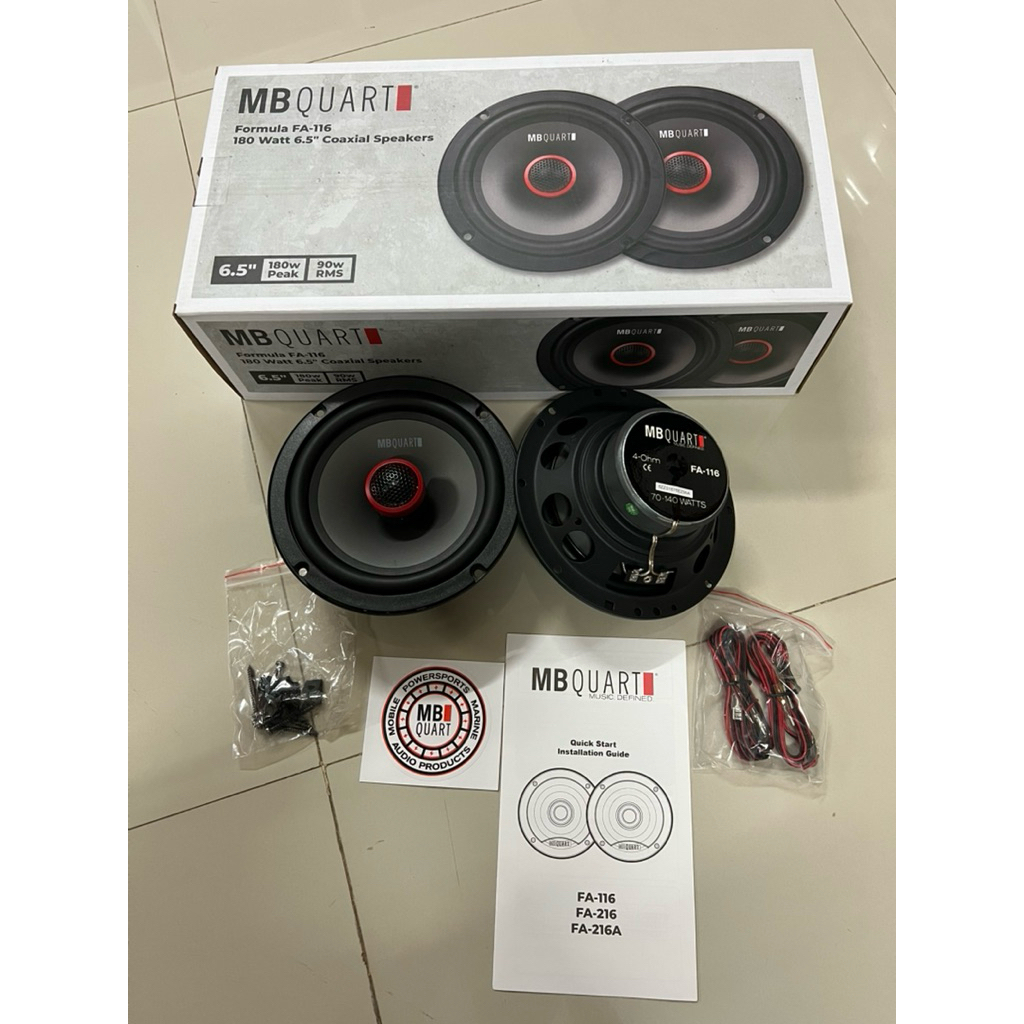 ราคาคู่ละ 1300บาท ลำโพง 6.5“แกนร่วม 2ทาง ยี่ห้อ MB QUART รุ่น FA-116 ลำโพงติดรถยนต์ แทนตำแหน่งเดิม เ