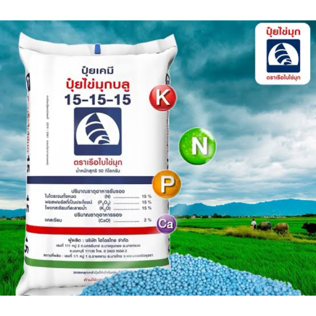 ปุ๋ยตราเรือใบไข่มุก สูตร15 15 15 ( บำรุงทุกส่วน )