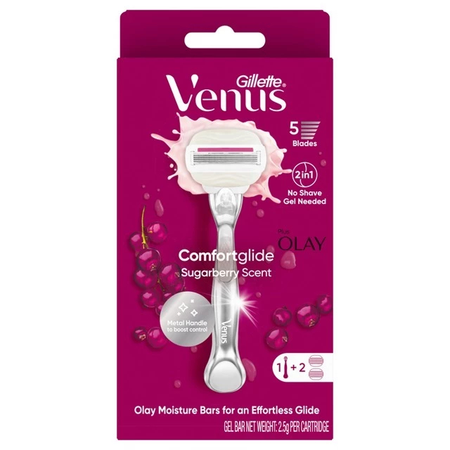 Gillette Venus X Olay ยิลเลตต์ วีนัส คอมฟอร์ทไกลด์ วิท โอเลย์ กลิ่นชูการ์เบอร์รี่ ด้ามมีด 1ด้าม+ใบมีด 2ชิ้น ราคา ถูกที่สุด ดีลบีเคเค แกลเลอรีภาพที่ 6