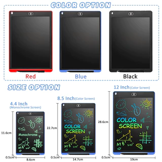 กระดานเขียน LCD สำหรับเด็ก 8.5นิ้ว & 12นิ้ว ✨ ลบปุ่มเดียว! แบตฯ ทนนาน จอสีปกป้องดวงตา ของเล่นเสริมพัฒนาการ กระดานวาดรูปส