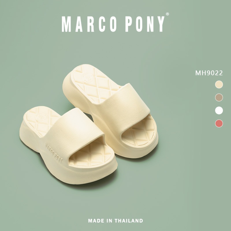 Marco pony รองเท้าแตะผู้หญิง รองเท้าแบบสวม พื้นหนา กันลื่น ทนต่อการสึกหรอ รองเท้าแบบสวมส้นตึก MH9022