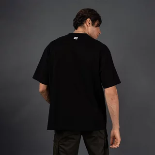 DAVIE JONES [BLK STREET] เสื้อยืดผู้ชาย Logo Oversized Fit T-Shirts สีดำ ขาว กากี LG0150