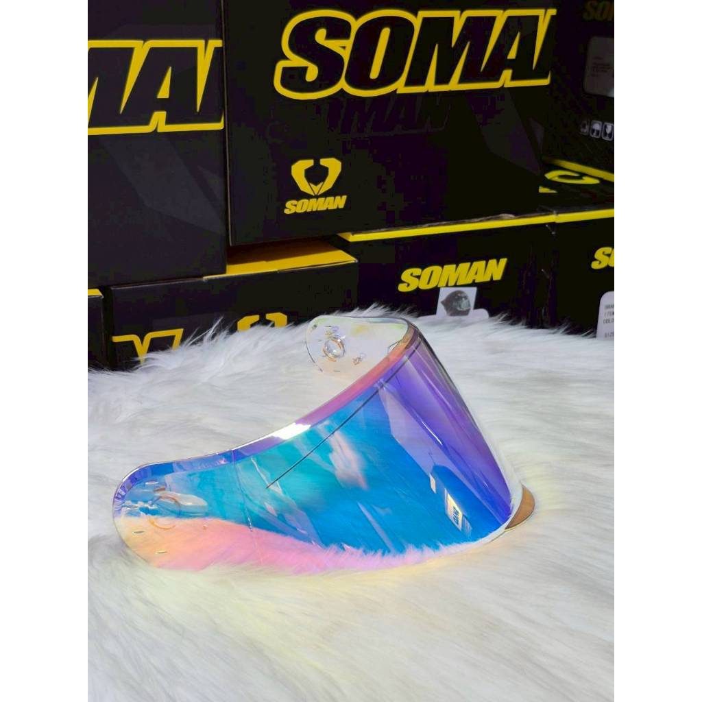 ชิวหมวกกันน็อค สีปรอททอง Soman รุ่น F2