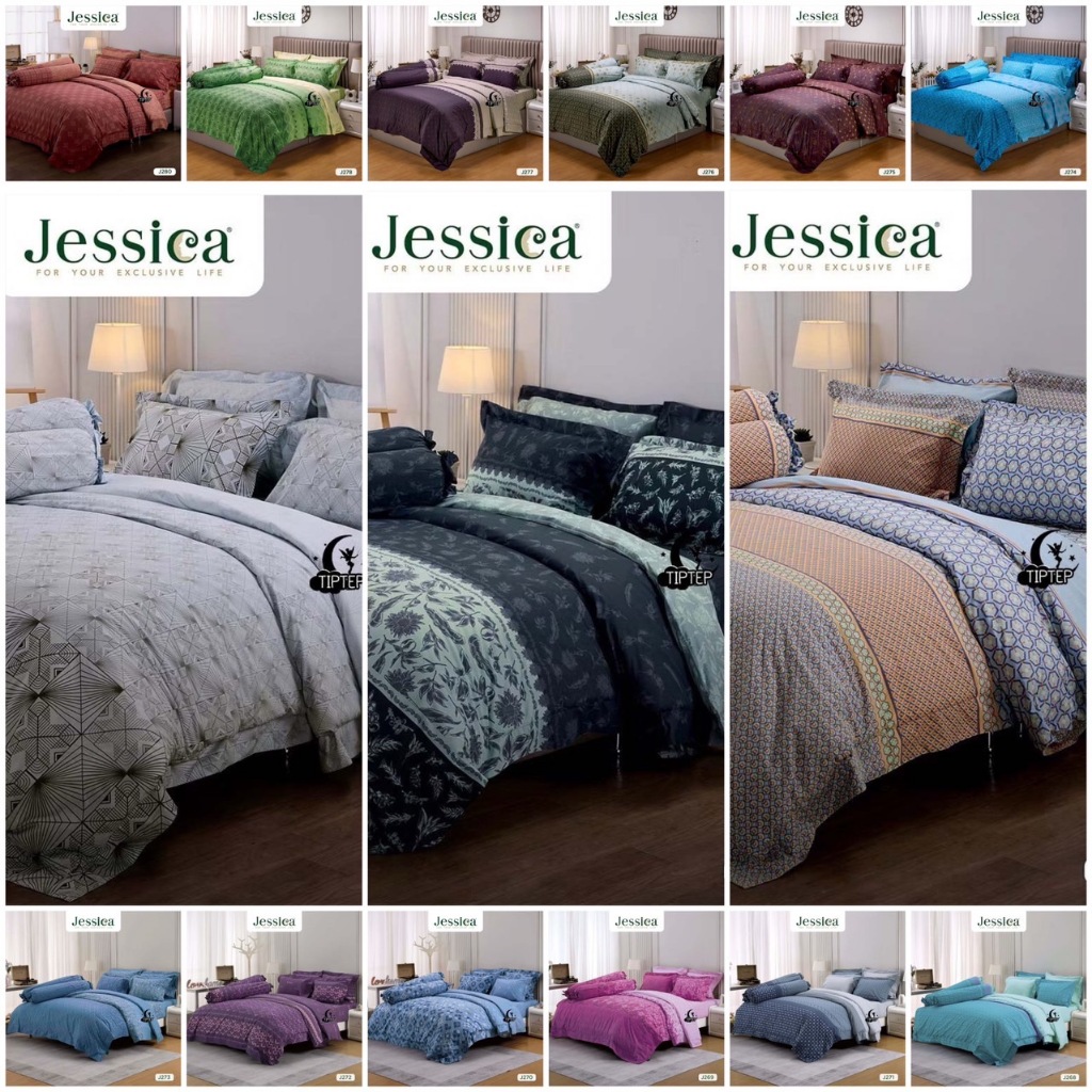 Jessica ชุดผ้าปูที่นอน 3.5/5/6 ฟุต (ไม่รวมนวม) พิมพ์ลาย Graphic Print J267-J282