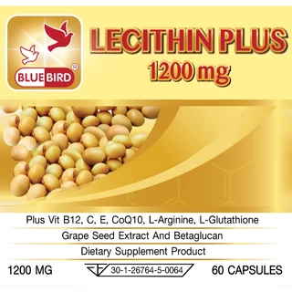 เลซิติน พลัส Lecithin Plus ตรา บลูเบิร์ด 1200 มิลลิกรัม 60 แคปซูล