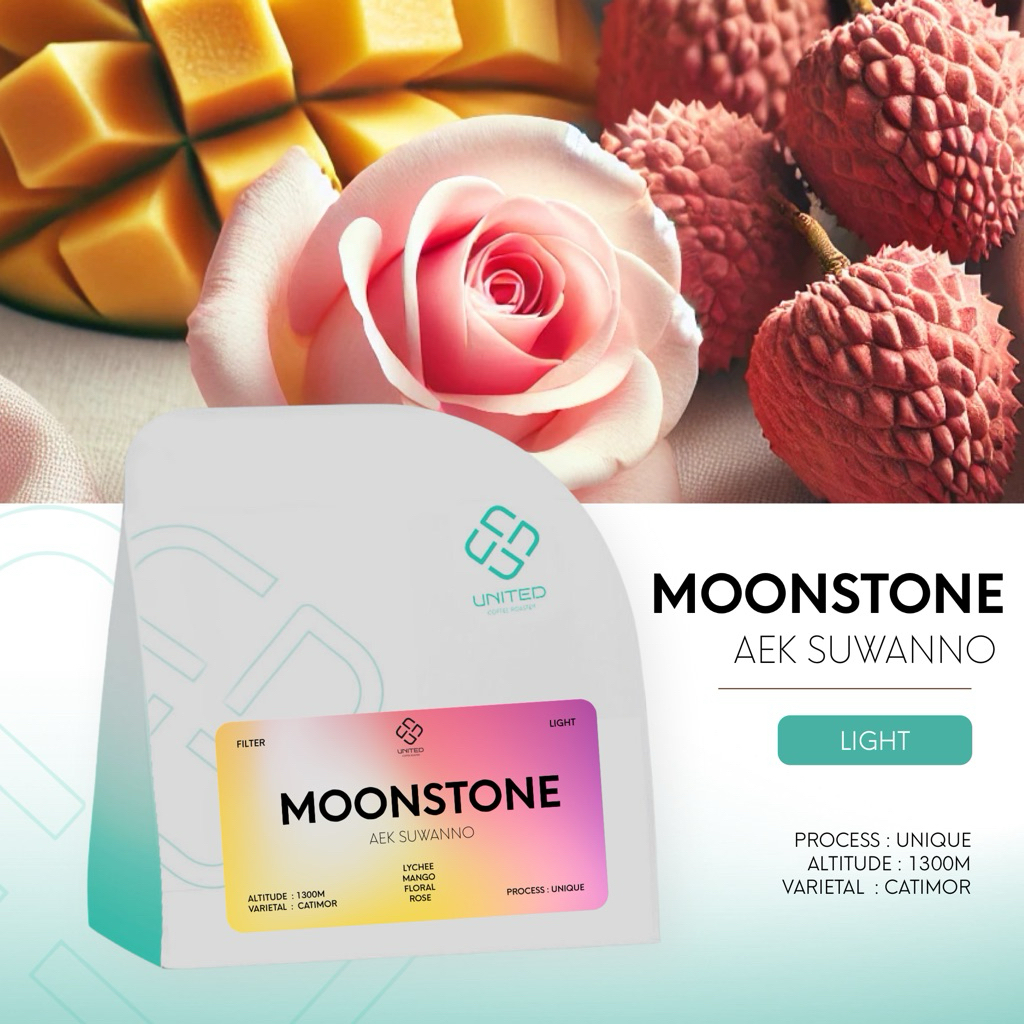 United Coffee Roaster เมล็ดกาแฟมูนสโตน คั่วอ่อน (Moonstone) ลิ้นจี่ กุหลาบ เอกลักษณ์อันโดดเด่น