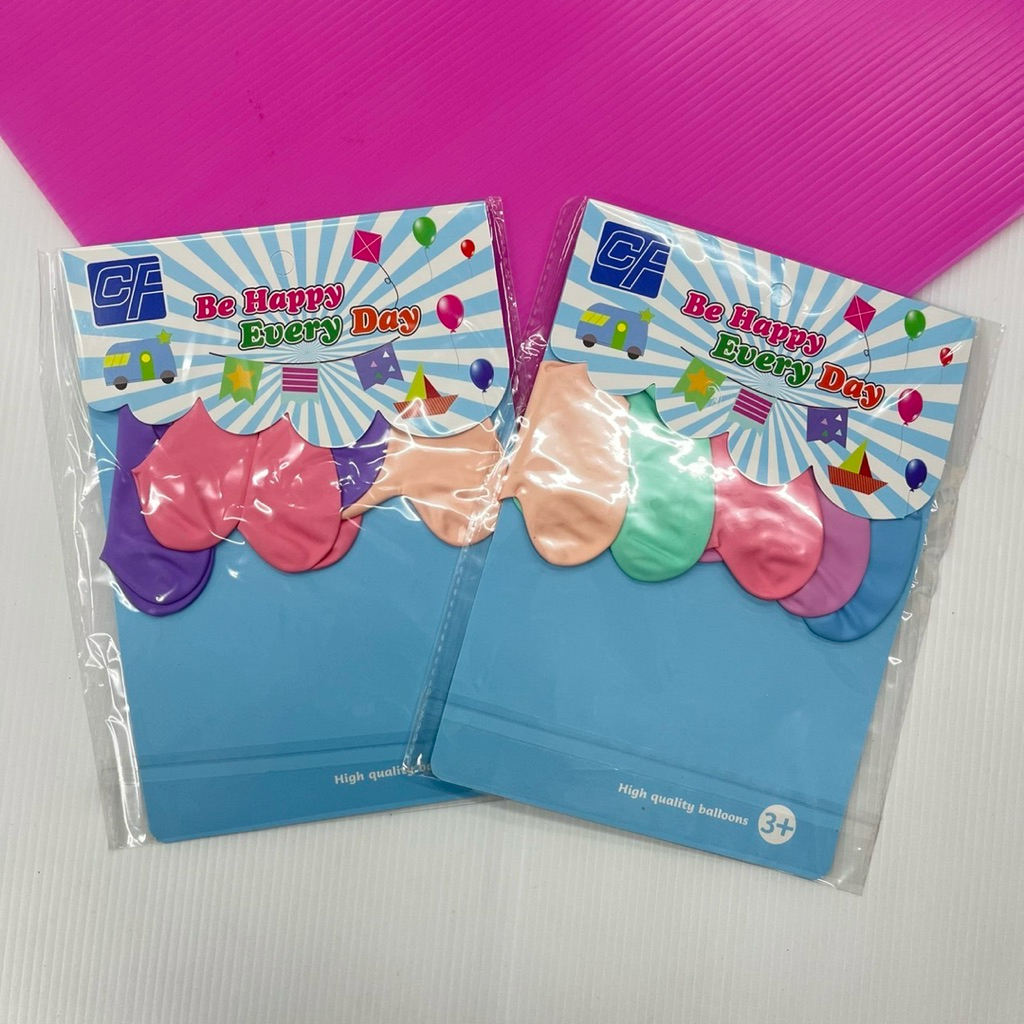 (ยกโหล 12 แผง) No.56  ลูกโป่งหัวใจ ลูกโป่ง ลูกโป่งแฟนซี หนึ่งแผงมีห้าชิ้น คละสีในแผง ได้ทั้งหมด 12 แผง กดผิด - รูปที่ 2