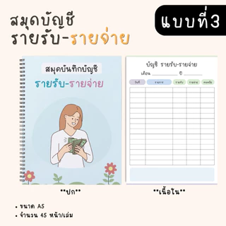 สมุดบันทึกรายรับรายจ่าย ขนาด A5 45หน้ารวมปก