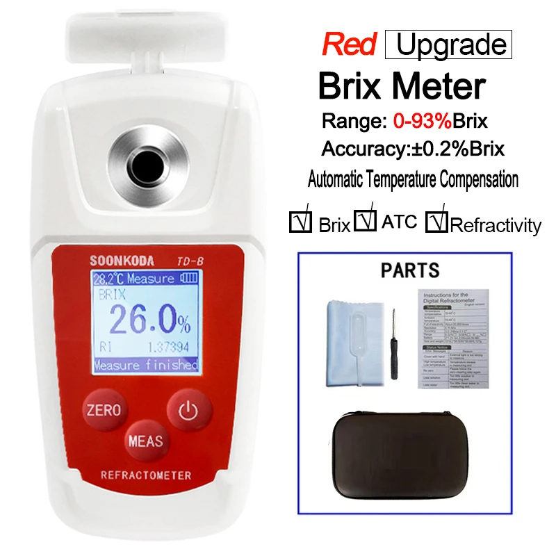 🔥ลดพิเศษ🔥 Digital 0-93% เครื่องวัดค่าความหวาน Brix Refractometer บริกซ์ รีแฟลกโตมิเตอร์ meter