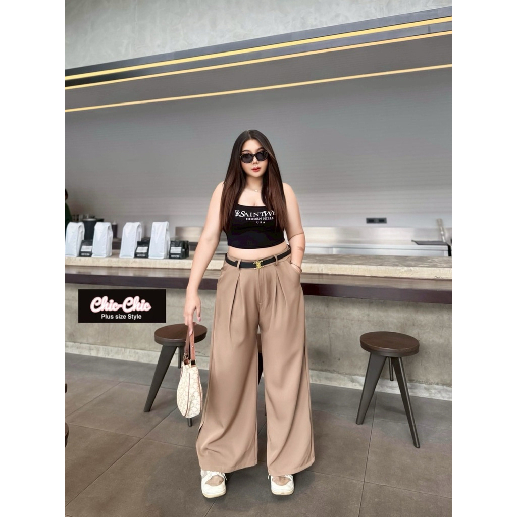 (YY) กางเกงขายาวเอวสูง+เข็มขัดตามรูป กระดุมหน้า ทรงสวย เป๊ะ ใส่แล้วพรางหุ่น ขายาวเรียว เสื้อผ้าสาวอวบอ้วน ไซส์ใหญ่ - รูปที่ 2