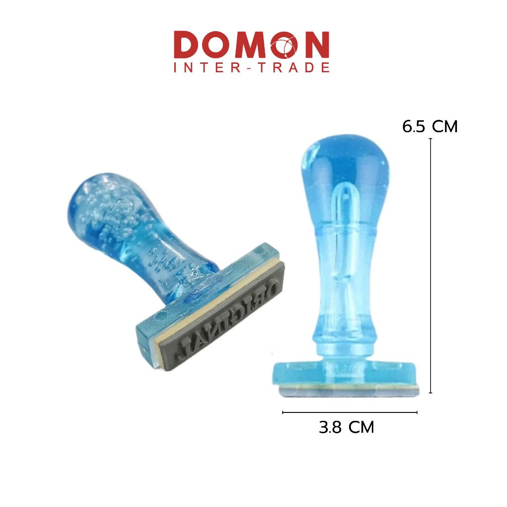 ตรายางข้อความสำเร็จรูป ด้ามฟ้าใส ตัวปั๊ม (ภาษาไทย) เนื้อยางพารา คุณภาพดี⭐ ART-821PDS