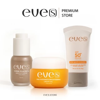 EVES อีฟส์ เซตหยุดอายุผิว กันแดด เซรั่มอีฟส์ ครีมเจล ผิวหน้ากระจ่างใส ลดเลือนริ้วรอย ป้องกันผิวจากแสงแดด