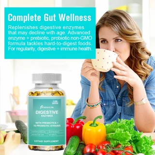 8.8 โปรเด็ด ลดคุ้ม [ซื้อ 1 แถม 1] 120แคปซูล 10 Probiotics+Prebiotics+Digestive Enz โปรไบโอติก พรีไบโอติก ดูแลลำไส้ 750M