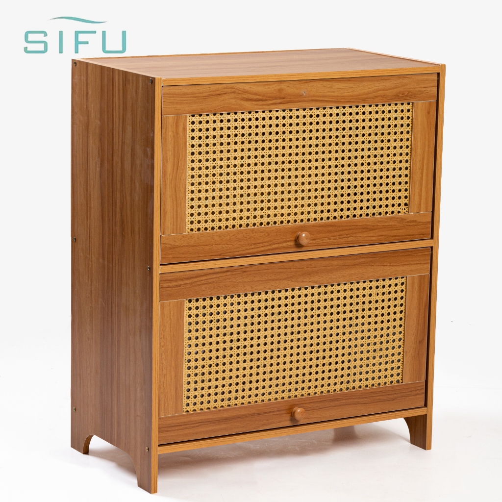 SIFU ตู้ข้างอาหารติดกับผนังตู้เก็บชาหนึ่งชิ้นตู้เก็บของตู้ครัวหวาย Xuanguan Locker ลิ้นชักตู้เก็บของไม้เนื้อแข็ง