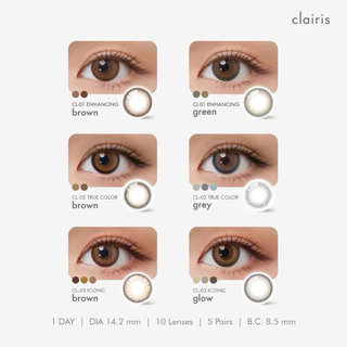 Clairis 1Day: สี True Brown รุ่น CL-02 TRUE COLOR คอนแทคเลนส์รายวัน (1 กล่อง 5 คู่) คลาร์ไอริส