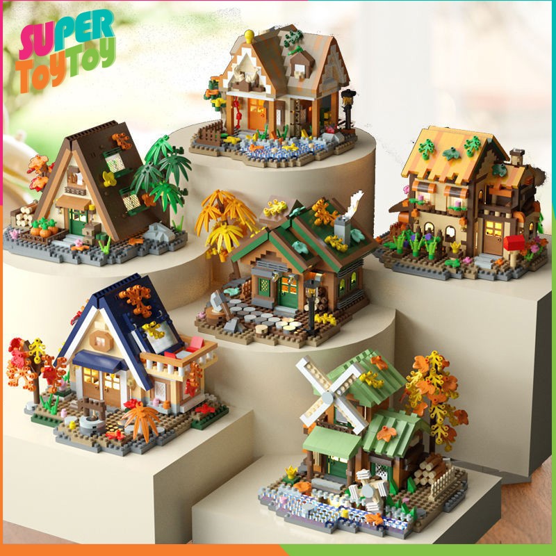 ตัวต่อบ้านไม้ ตัวต่อ ตัวต่อบ้าน ขนาดเล็ก น่ารัก ของขวัญวันเกิด ของขวัญคริสต์มาส