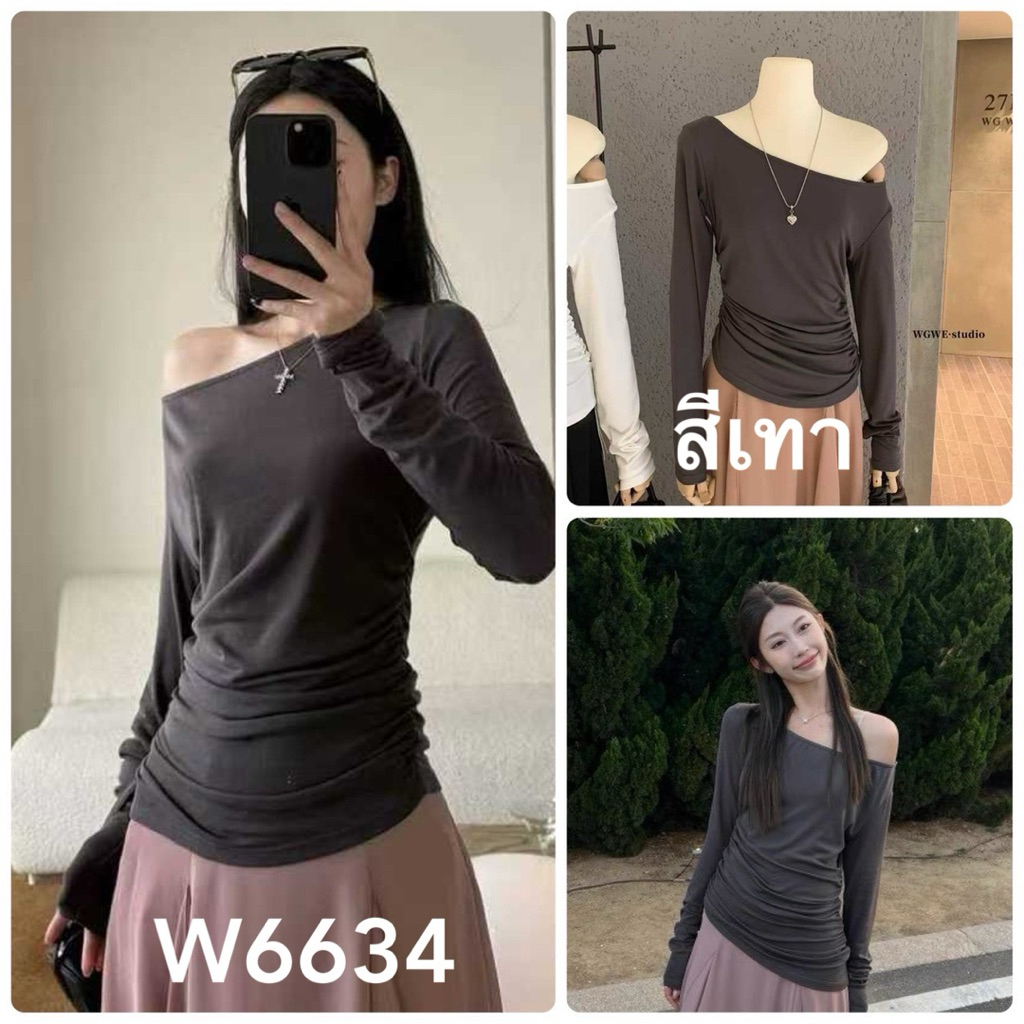 W6634 เสืัอแขนยาว Tag🇰🇷🛍️WGWE - รูปที่ 2