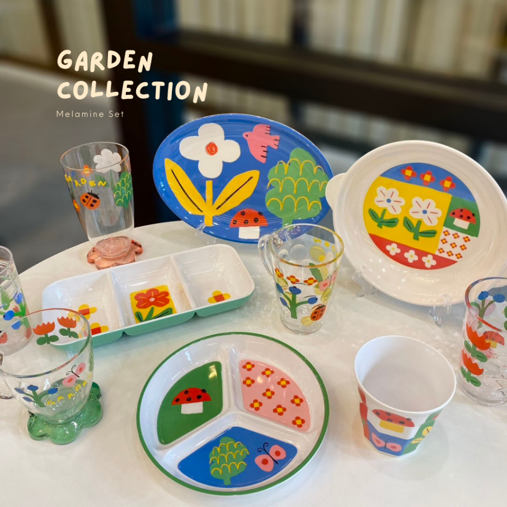 Clear The Table พร้อมส่ง คอลเลคชันจาน ชาม แก้วน้ำ Garden Melamine & Arylic Korea