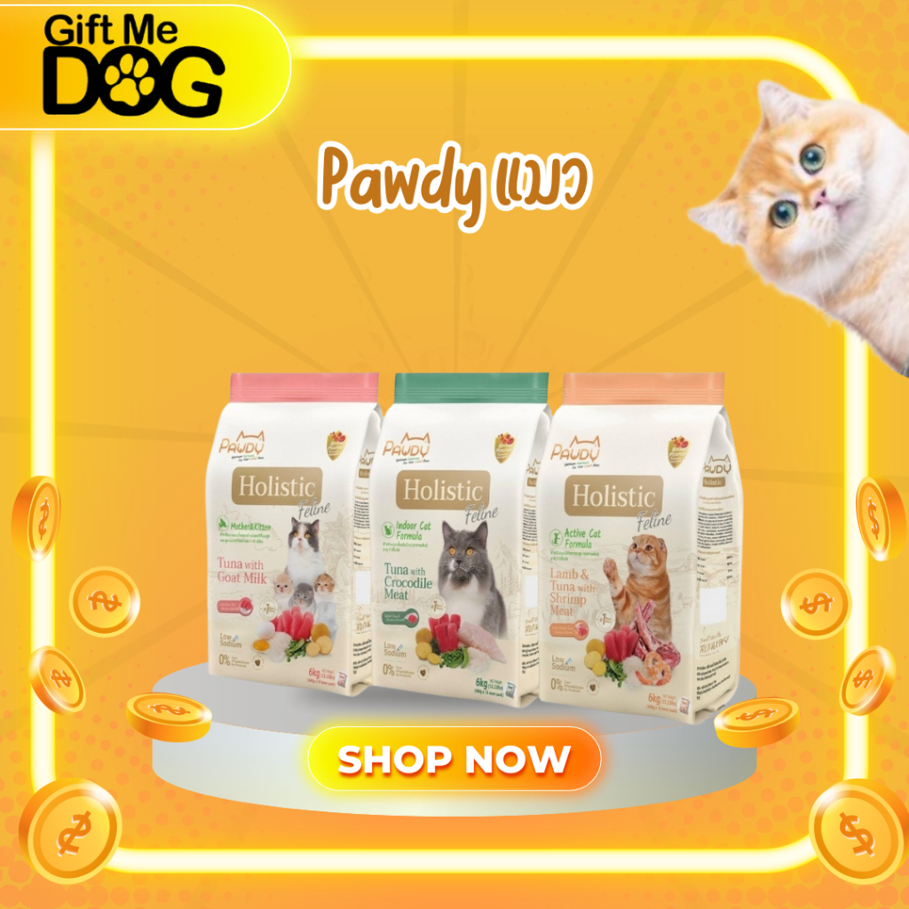 6kg Pawdy Holistic พอดี้ อาหารแมวเกรดพรีเมียม สำหรับลูกแมวและแมวโตทุกสายพันธุ์